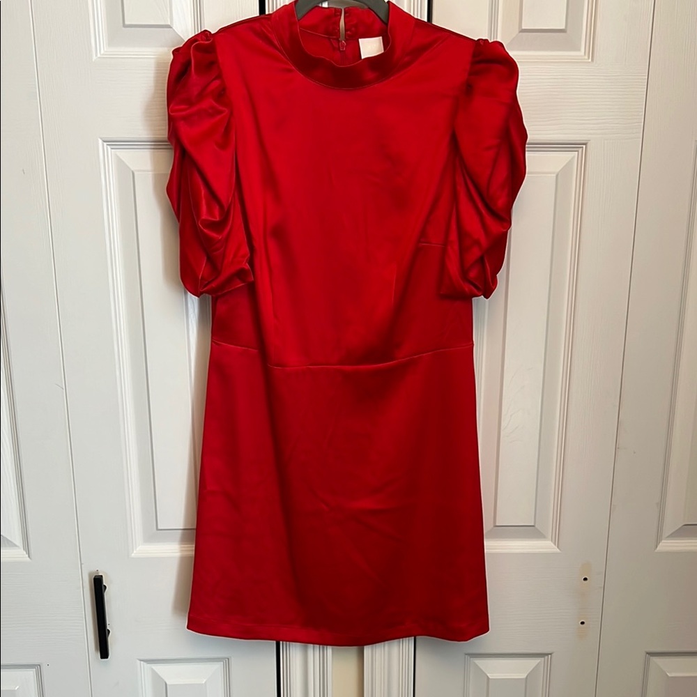 H&M Vibrant Red Satin Dress